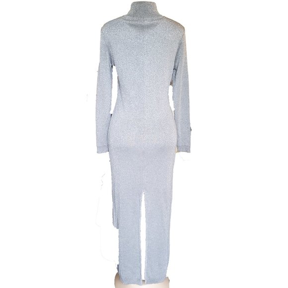 Adrianne Papell Long Grey Shimmer Evening … - Picture 4 of 6